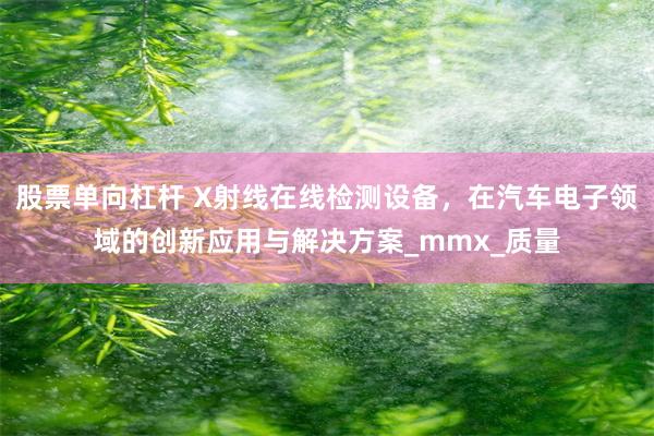 股票单向杠杆 X射线在线检测设备，在汽车电子领域的创新应用与解决方案_mmx_质量